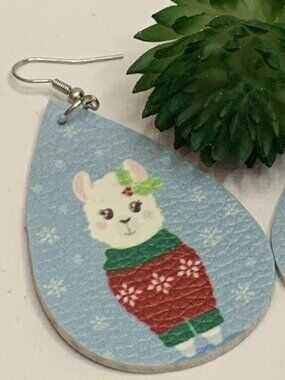 Llama Earring, Santa Claus Earring, Ugly Sweater Earrings, Christmas Earrings